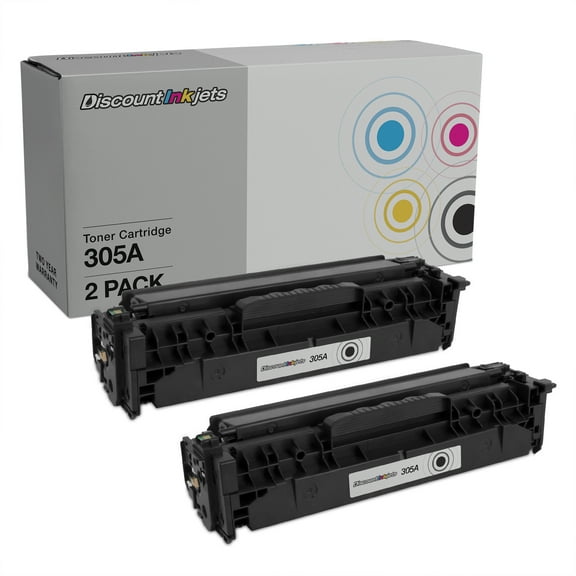 DI Toner Cartridge Replacement for HP 305A CE410A (Black, 2-Pack) Compatible with Color LaserJet Pro 300, LaserJet Pro 400, M451dn, M451dw, M475dw