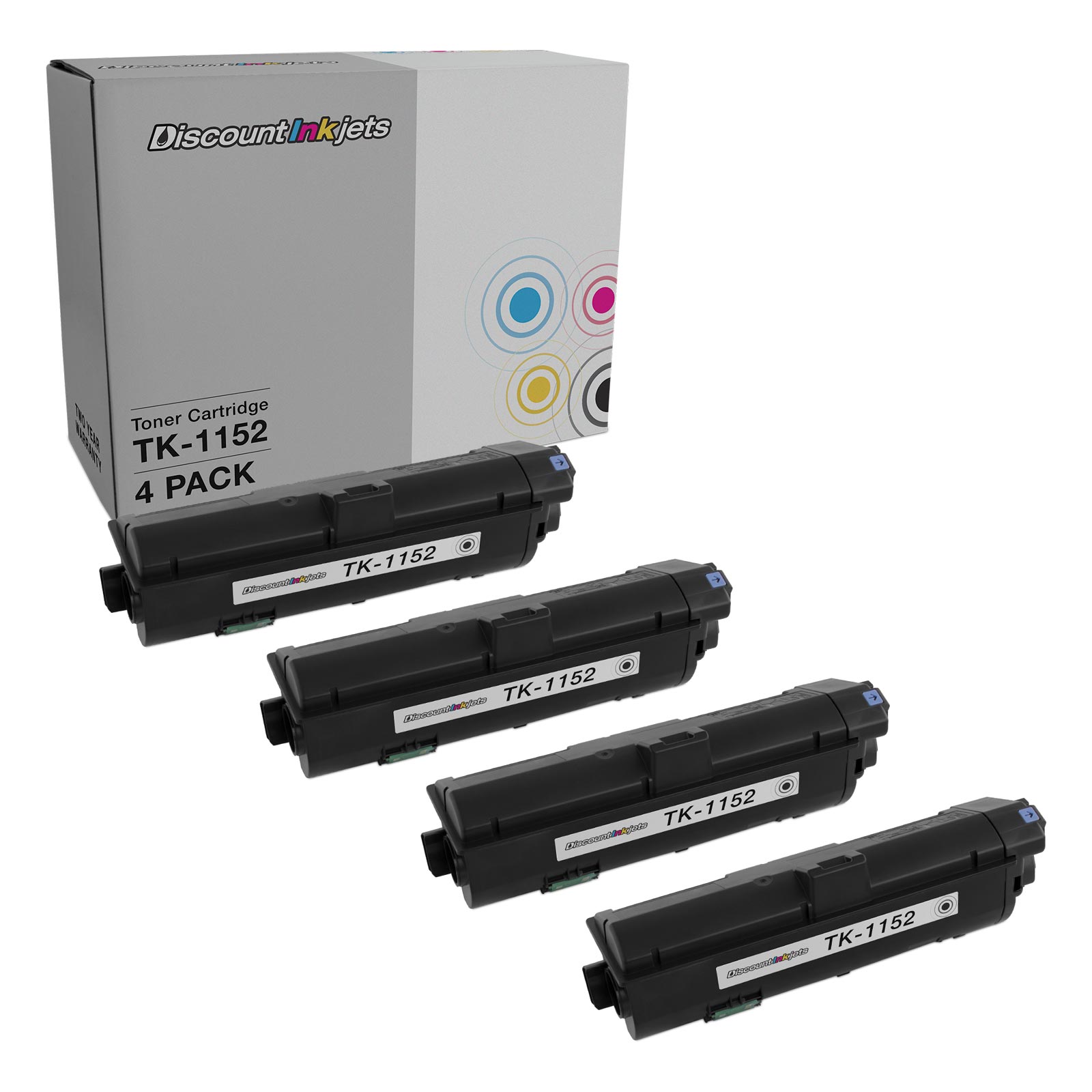 DI Toner Cartridge Replacement for Kyocera TK-1152 1T02RV0US0 Black, 4-Pack Compatible with Kyocera Mita M M2635dw