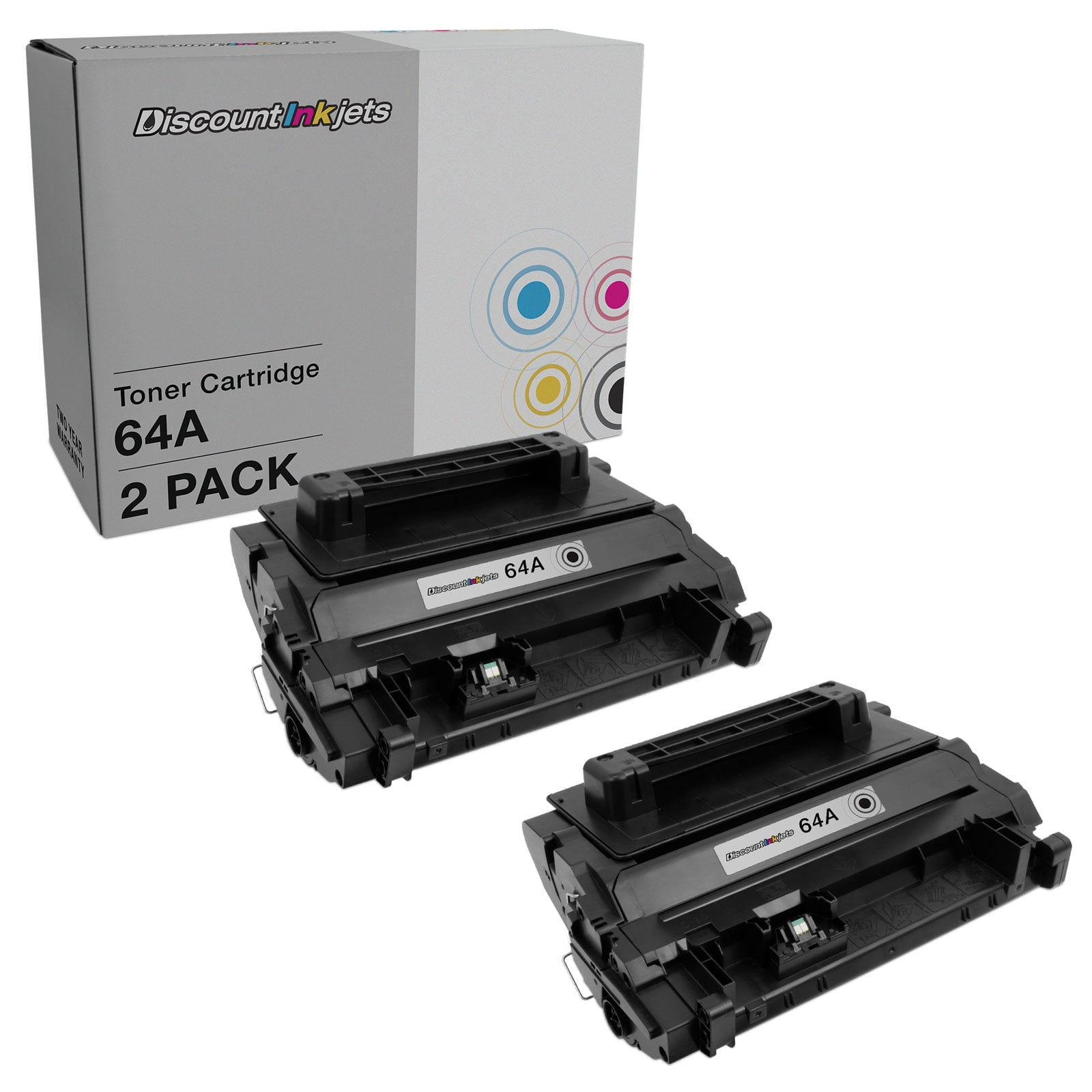 DI Toner Cartridge Replacements for HP 64A CC364A (Black, 2-Pack) Compatible with LaserJet P4014n P4015dn P4015n P4015tn P4015x P4515n P4515tn P4515xm