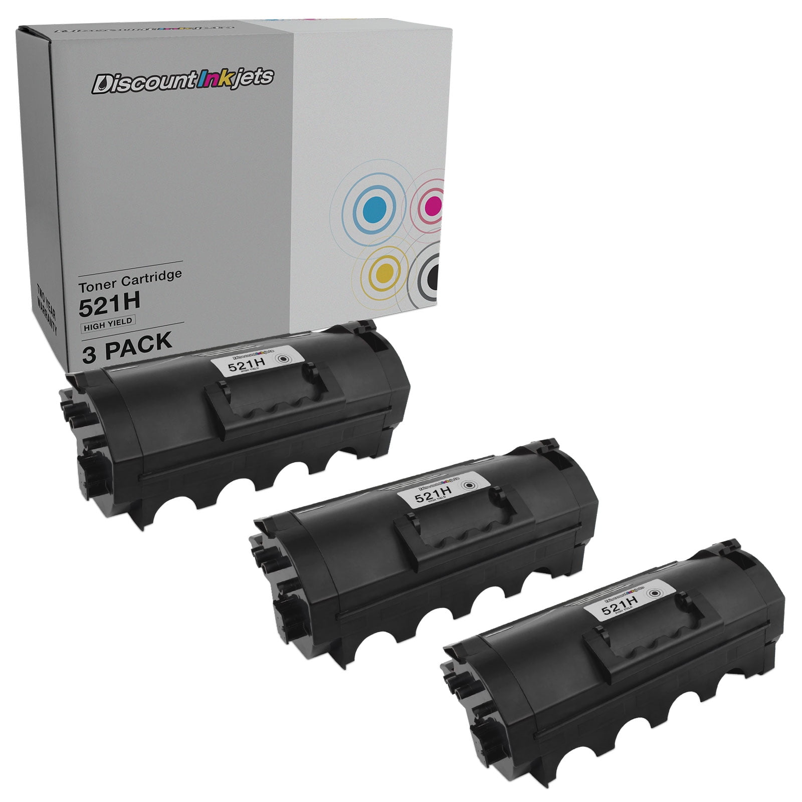 DI Toner Cartridge Replacements for Lexmark 521H 52D1H00 HY (Black, 3-Pack) Compatible with the following Lexmark MS printers: MS810de, MS810dn, MS810dtn, MS810n, MS811dn, MS811dtn, MS811n