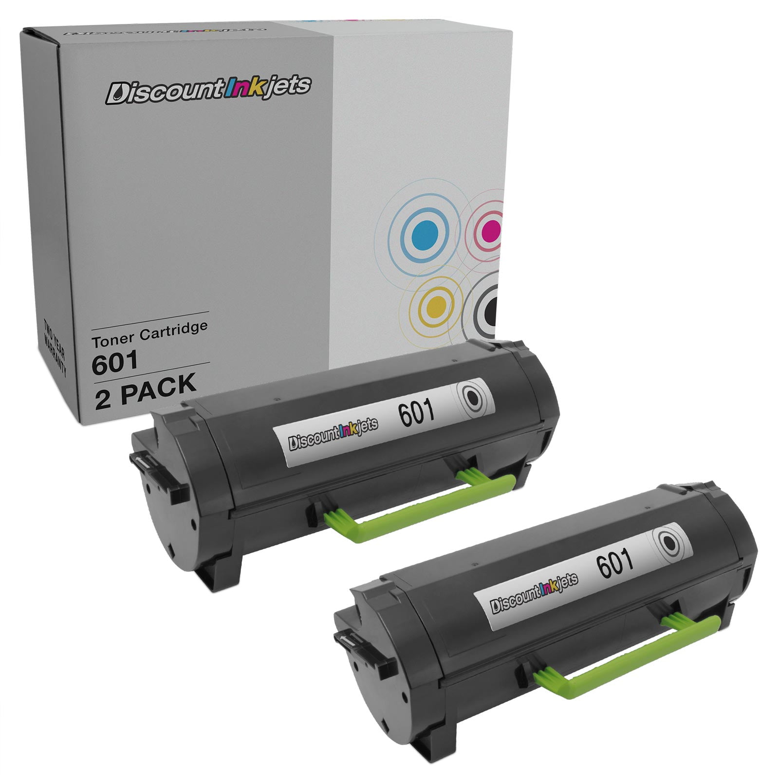 DI Toner Cartridge Replacements for Lexmark 601 60F1000 (Black, 2-Pack) Compatible with the following Lexmark MX printers: MX310dn, MX410de, MX510de, MX511de, MX511dhe, MX511dte, MX610de