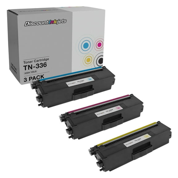 DI Toner Cartridges for Brother TN336 (Cyan, Magenta, Yellow, 3 pack) Compatible with Brother HL-L8250CDN HL-L8350CDW HL-L8350CDWT MFC-L8600CDW MFC-L8850C