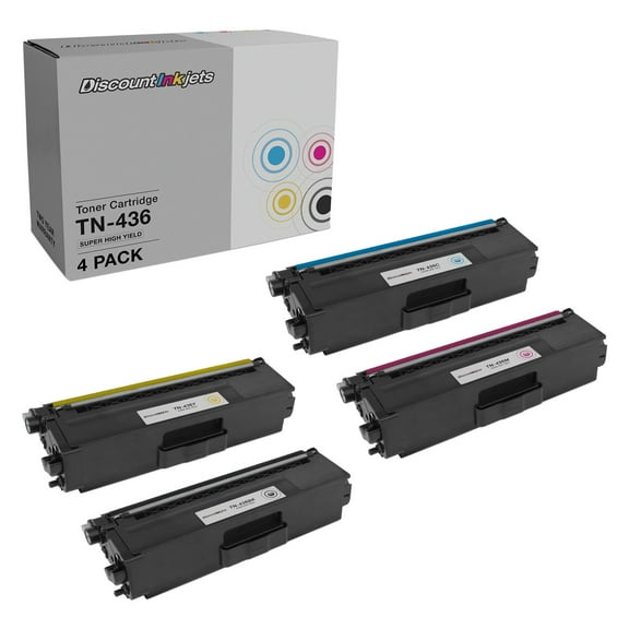DI Toner Cartridges for Brother TN436 TN433 TN431 Super HY B, C, M, Y 4pk Compatible with Brother HL-L8360CDW, HL-L8360CDWT, HL-L9310CDW, HL-L9310CDWTT & MFC-L8900CDW, MFC-L9570CDW, MFC-L9570CDWT