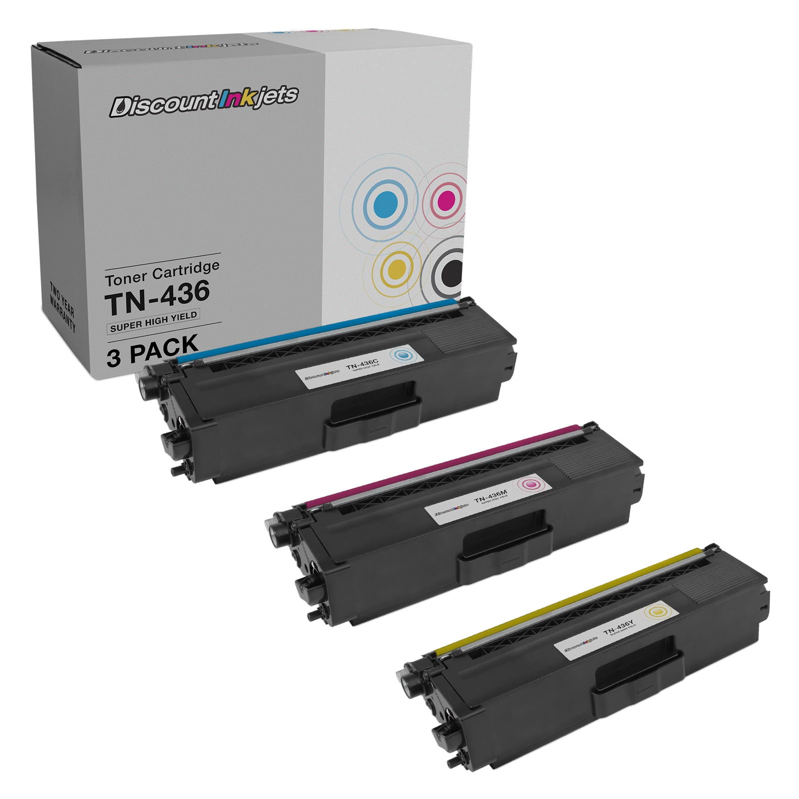 DI Toner Cartridges for Brother TN436 TN433 TN431 Super HY (C, M, Y) 3pk Compatible with Brother HL-L8360CDW, HL-L8360CDWT, HL-L9310CDW, HL-L9310CDWTT & MFC-L8900CDW, MFC-L9570CDW, MFC-L9570CDWT