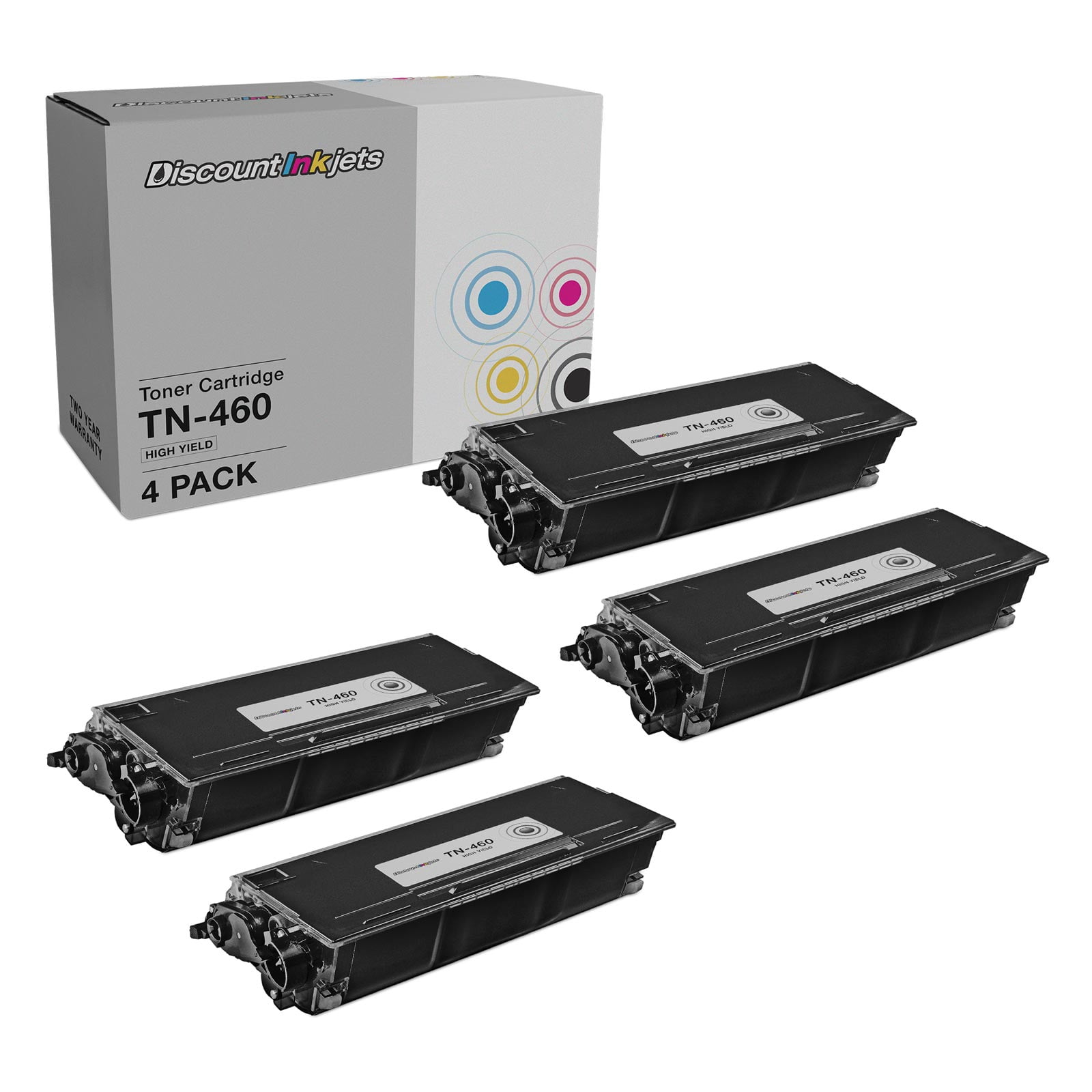 DI Toner Cartridges for Brother TN460 HY Black, 4pk Use In HL-1030 HL-1230 Compatible with: HL-1030 HL-1230 HL-1240 HL-1250 HL-1270n HL-1440 HL-1450 HL-1470n