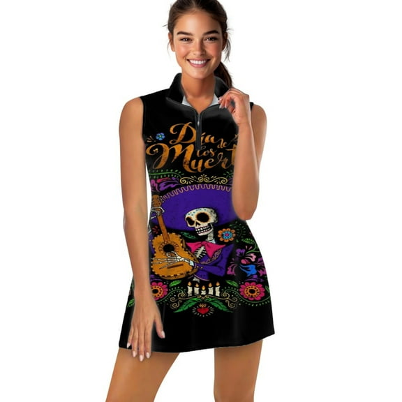 DIA DE LOS MUERTOS Mexico Sports Dresses Women Tennis Dress Outdoor Badminton Golf Quick-Drying And Breathable Sports Dress