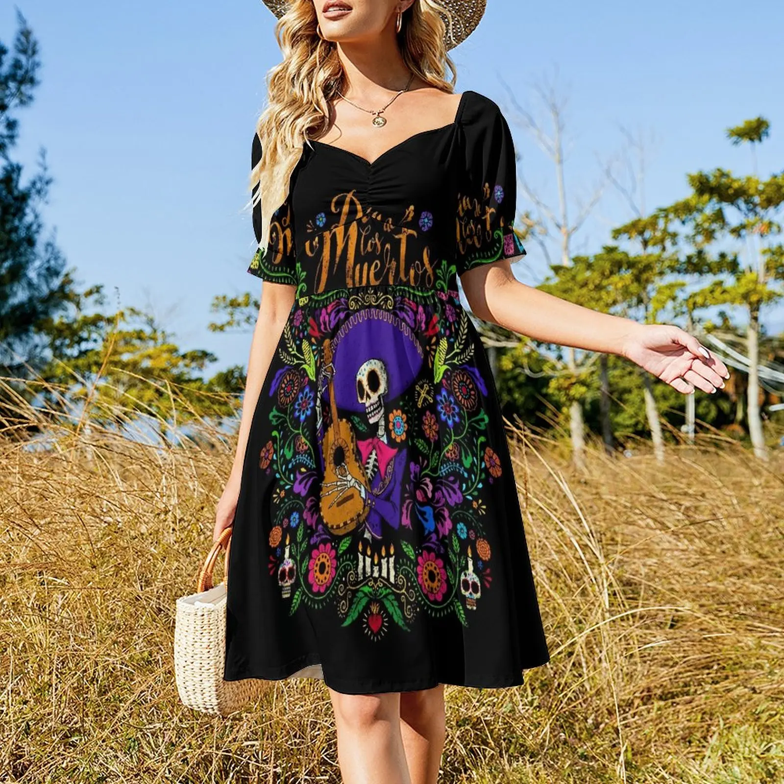 black dia de los muertos dress Closeup Portrait of Calavera Catrina in Black Dress. Sugar Skull Makeup. Dia De Los Muertos. Day of the Dead Stock Image
