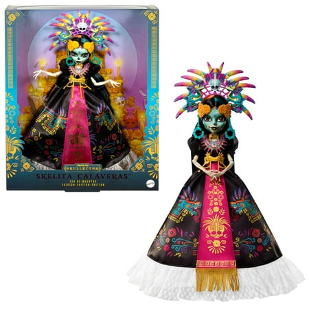 Monster High Skelita Calaveras Collectible Doll, Día de Muertos 2025, Aztec-Inspired Gown