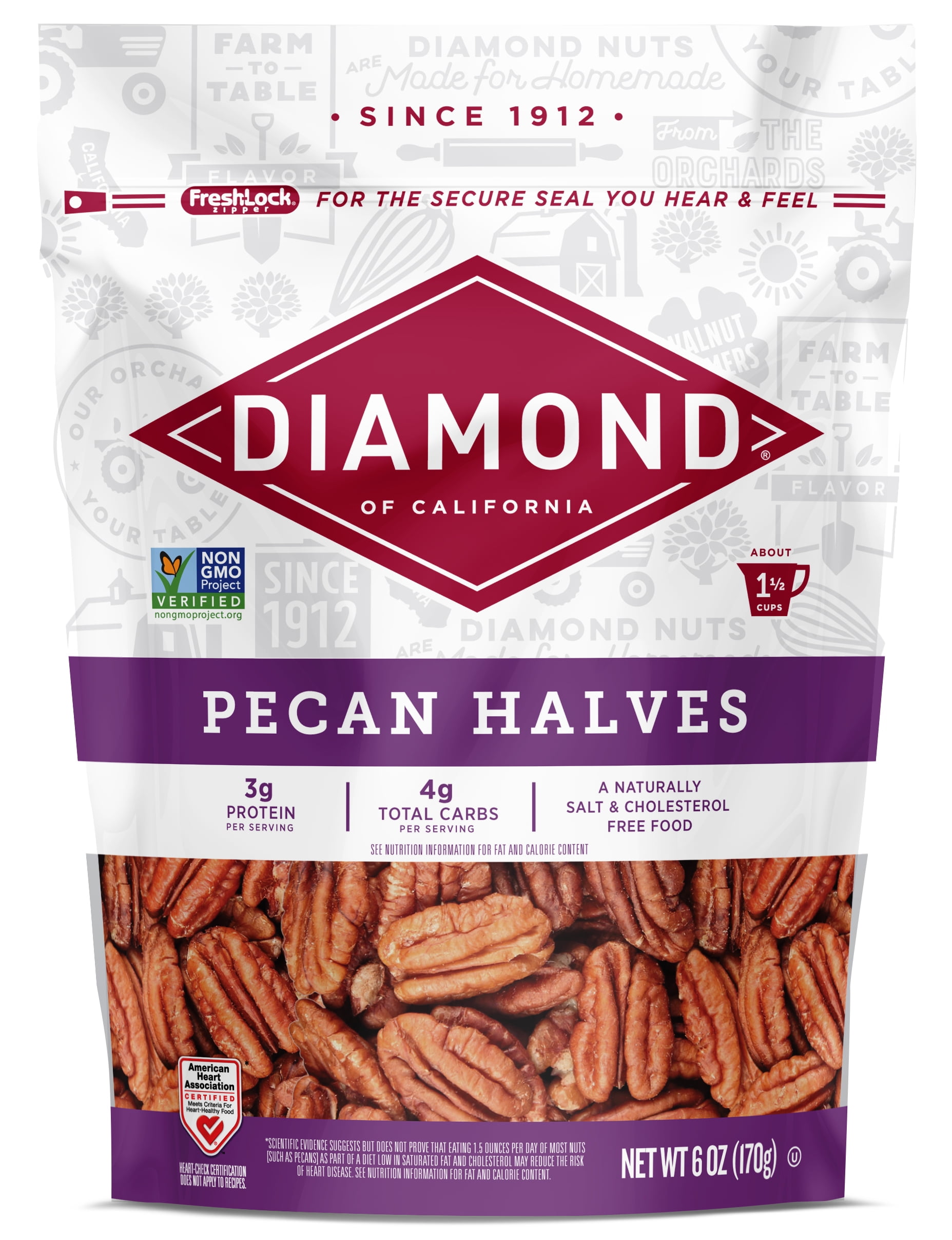 Diamond of California Pecan Halves, 6 oz