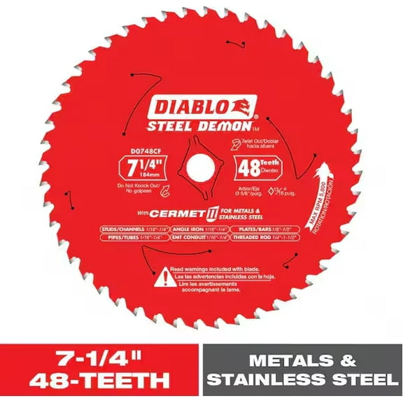 DIABLO 7-1/4 in. Steel Demon Cermet II Circular Saw Blade for Metal and Stainless Steel Cutting