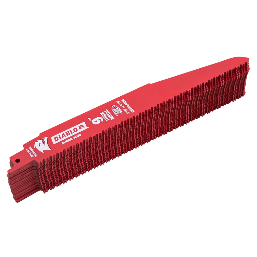 DIABLO METAL DEMOLITION RECIPROCATING SAW BLADE BI METAL 9" X 1" 8/10 TPI  25 PACK