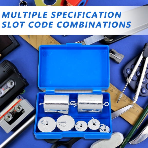 SOPOTUTU Slotted Weights With Hanger Physics Lab Weights Silver Iron 1 Set