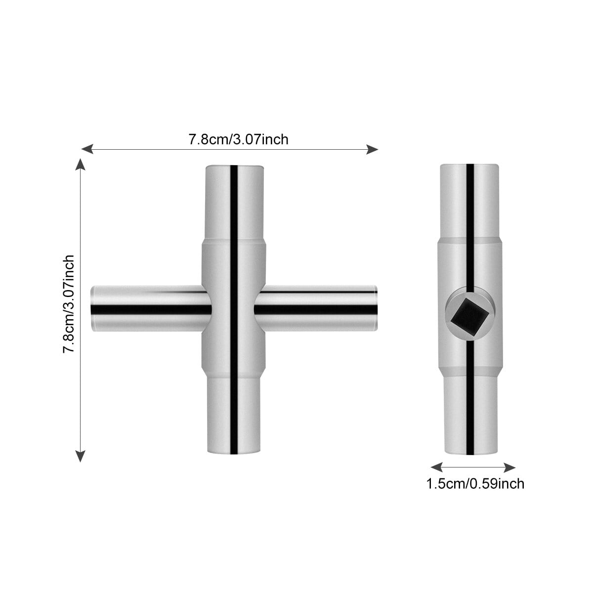 DIAEDGE 2pcs 4 Way Sillcock Key Multi-Functional Utilities Key Sillcock ...