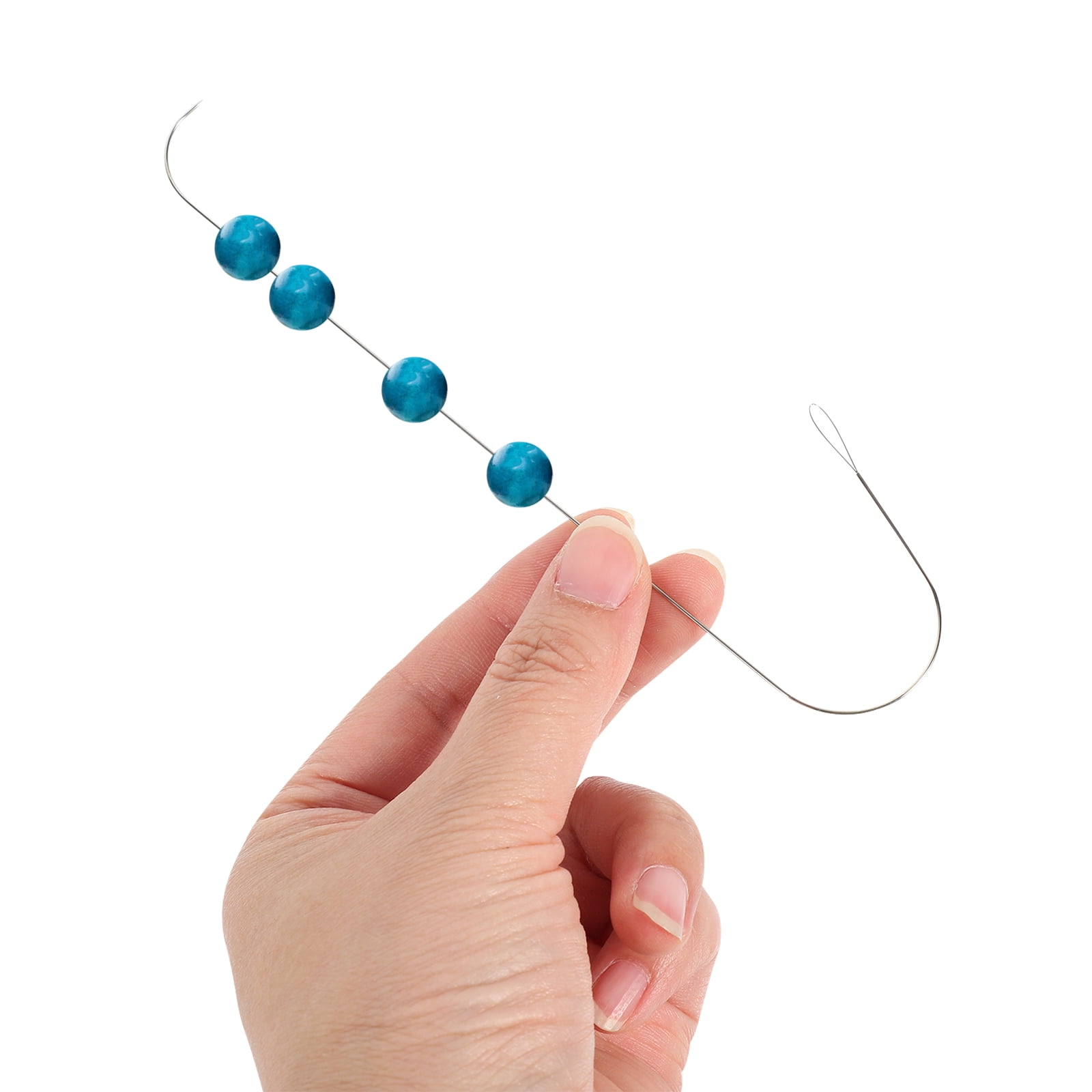 DIAEDGE 3pcs Big Eye Curved Beading Needles Zinc Alloy Beading Needles Bead Spinner Bead Needles for Jewelry Making DIY Waist Beads Necklaces Bracelets