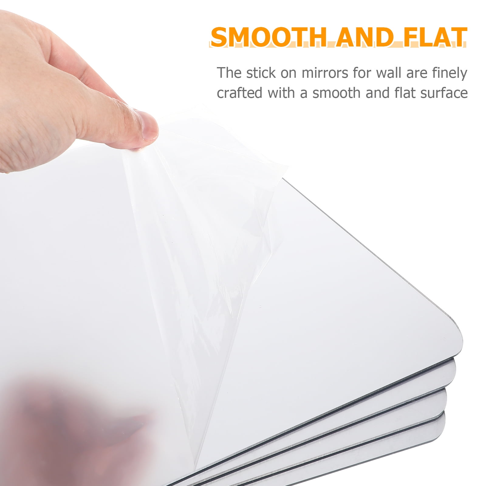 DIAEDGE 4 Pcs Mirrors Adhesive Mirror Wall Mirror Flexible Mirror Sheet ...