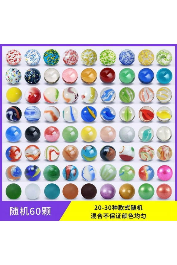 60Pcs Vibrant Glass Marbles Decorative Balls for Gaming and Display