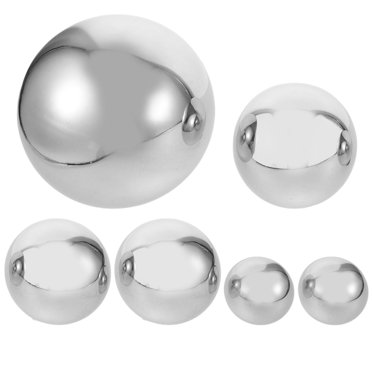 6-Piece Stainless Steel Gazing Balls - 50-150mm Polished Garden Spheres For Outdoor Decor