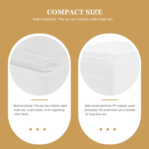 HEMOTON Yellow Desktop Trash Can for Home Use Made of PP Material Keeps Your Small Desk Tidy and Organized