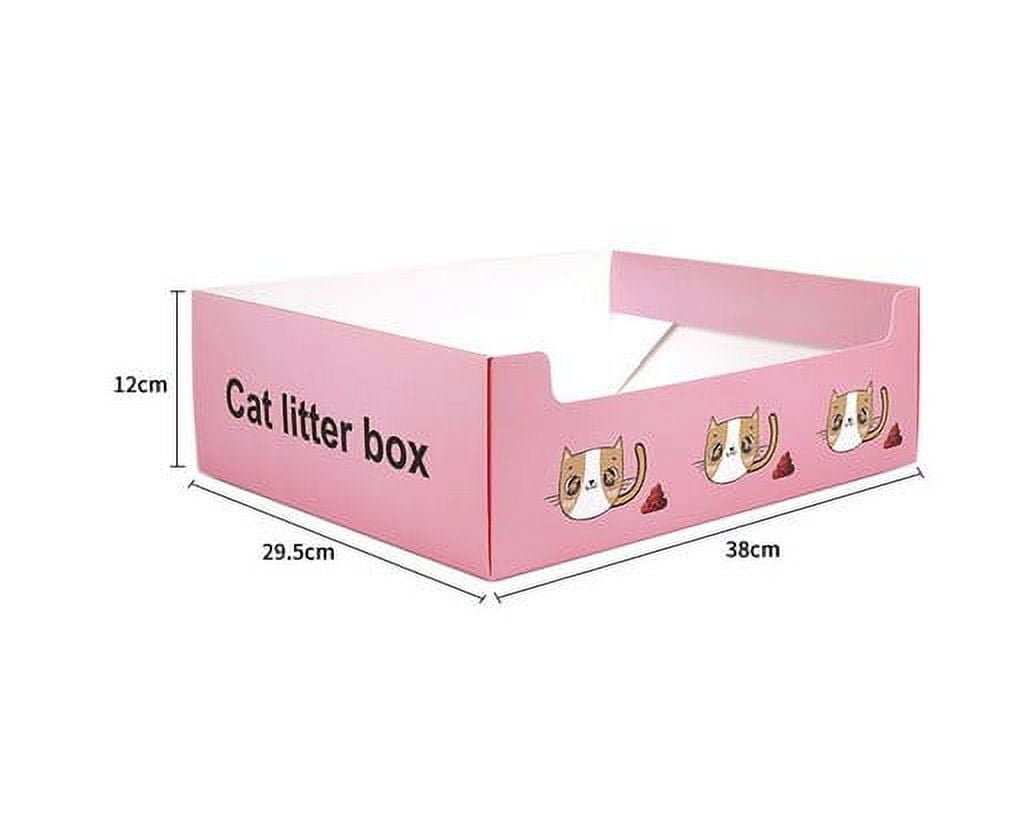 DIAEDGE Disposable Cat Litter Box Portable Box Leakproof Cat Litter Box Trays With Splash Guard