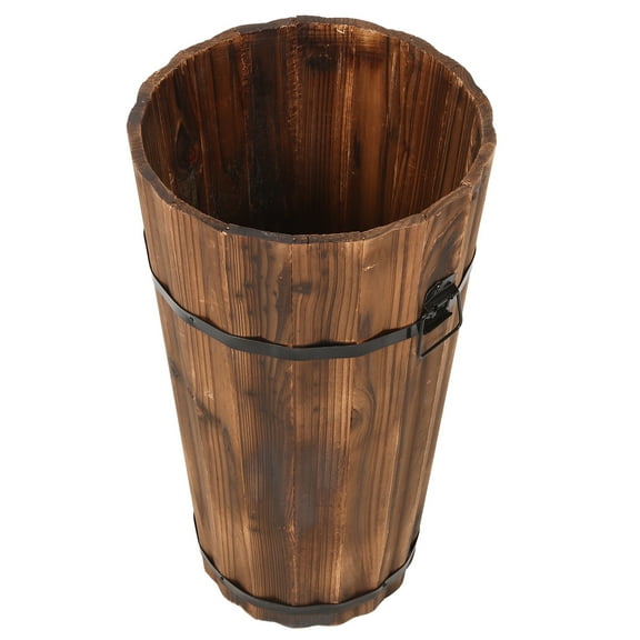 DIAEDGE Farmhouse Wooden Umbrella Bucket Umbrella Holder Outside Umbrellas Umbrella Stand