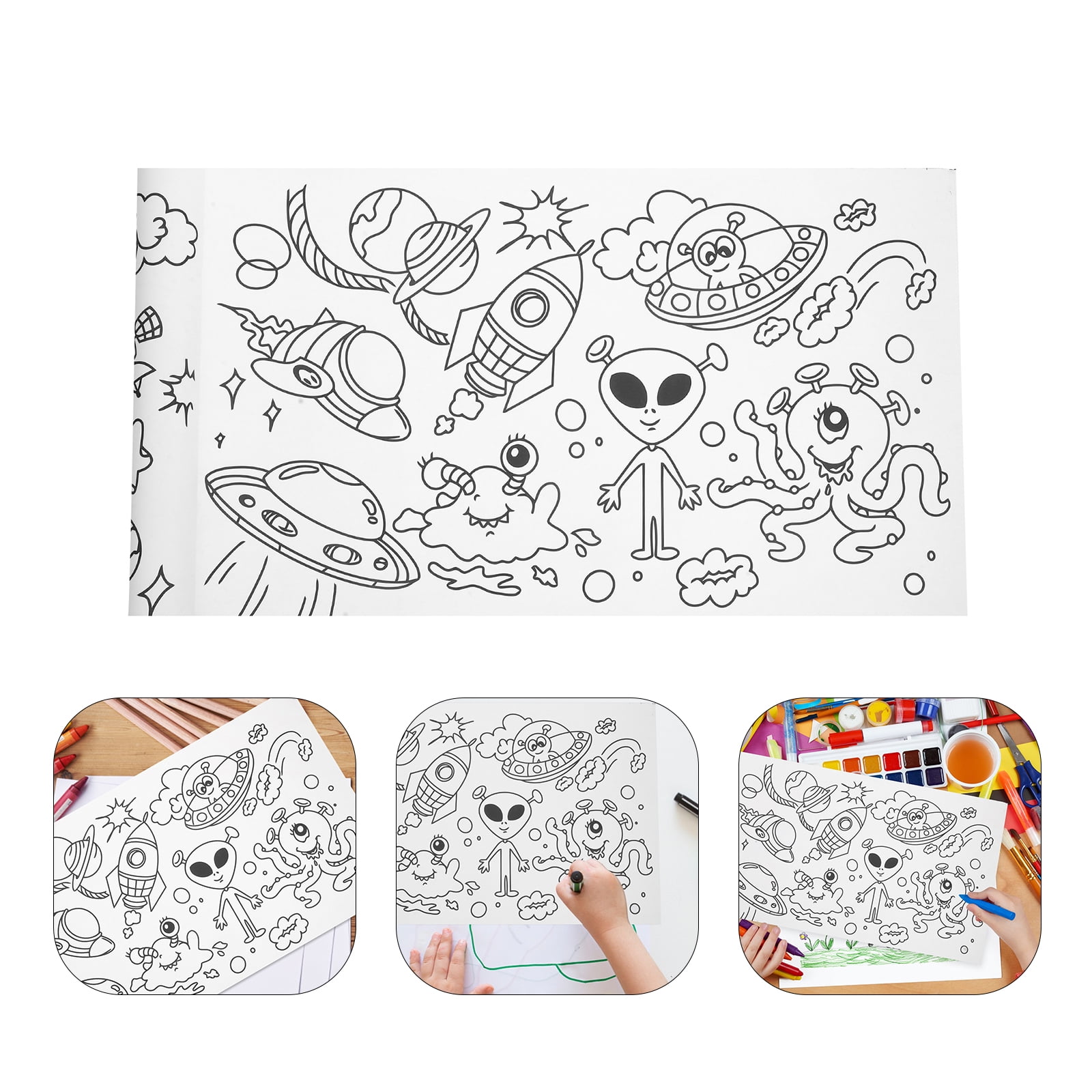 DIAEDGE Giant Coloring Poster Space-Themed Coloring Roll Children's ...