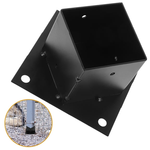 HEMOTON Sturdy Iron Post BaseBracket for Decor Black Color Ensures Durability and Easy Installation 4.5 Inches