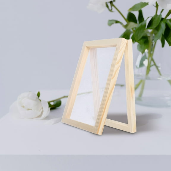 HEMOTON DIY Paper Making Wood Frame Golden Color for Decor 7.87x5.12 Inches