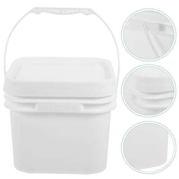 HEMOTON White PP Paint Bucket with Lid for Home Use Easy to Clean and Carry Moderate Size 4.5L