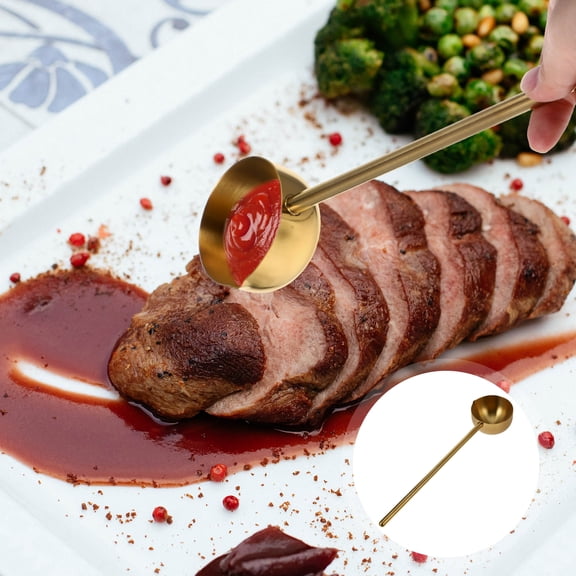 HEMOTON Stainless Steel Heated Oil Spoon Long Handle Ladle Kitchen Tool