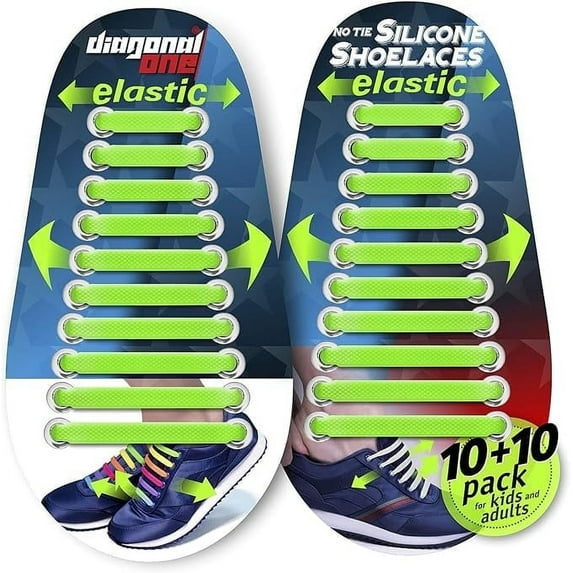 Diagonal One Elastic No Tie Shoe Laces for Adults Sneakers & Kids Sneakers fits Mens, Womens & Unisex Rubber Shoes