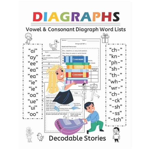 DIAGRAPHS Reading Comprehension decodable stories: Orton Gillingham Decodable Stories, (Paperback)