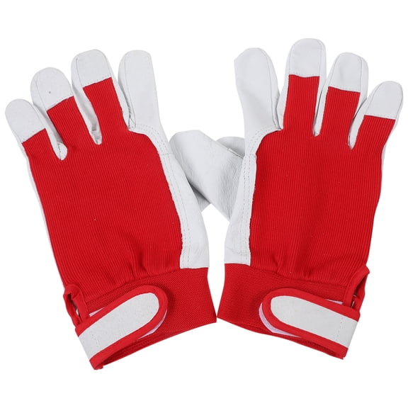 FUEENIRVA 1 Pair Red Garden Gloves Thick Material for Pruning, Planting, and Outdoor Gardening Tasks