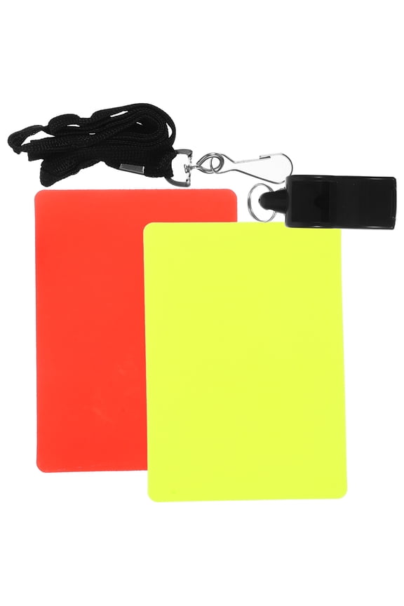 PVC Referee Kit with Red Card and Whistle, Compact Soccer Football Officiating Set for Game Officials