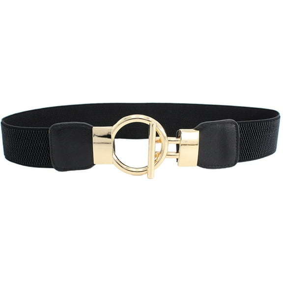 FUEENIRVA Women Wide Belts Stretchable Black Waist Belt 1Pack