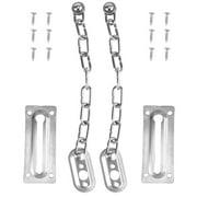 FUEENIRVA Dially 2Pcs Safety Door Lock Heavy Duty Chain Silver Interior Privacy
