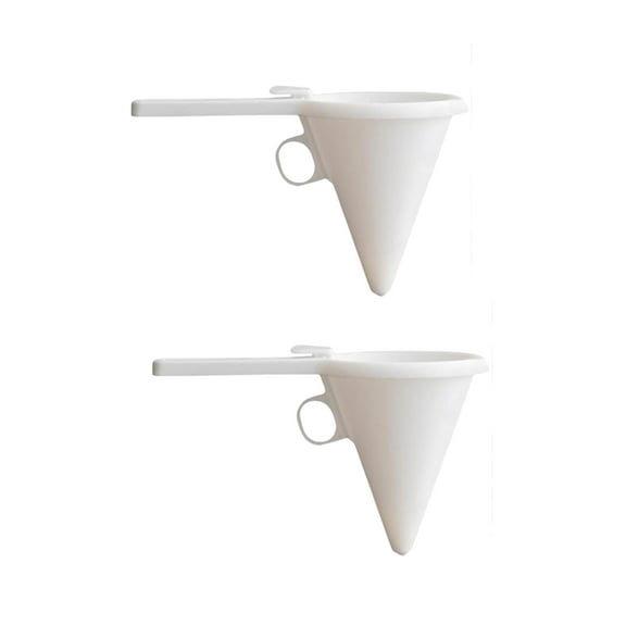 2pcs Handheld Chocolate Cream Funnel Dispenser Adjustable Candy Icing Transferring Tools for Baking Cake Decorating White