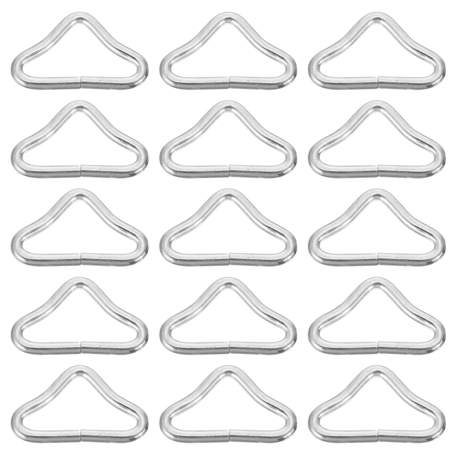 FUEENIRVA 40Pcs Zinc Plated Steel Triangle Rings Durable Trampoline Buckles with High Strength Plated Silver