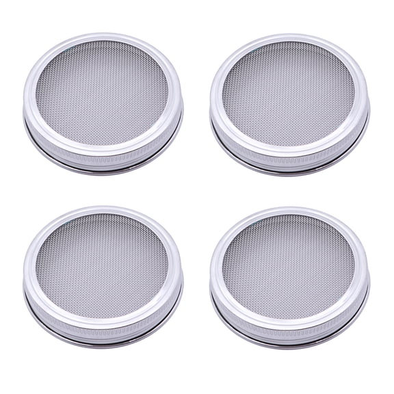 FUEENIRVA 4-Pack Stainless Steel Sprouting Screens for Home Seed , Fine Mesh Filters for Gardening