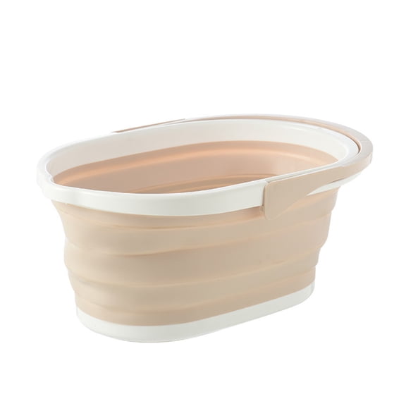 FUEENIRVA Plastic Foldable Mop Bucket Beige for Efficient Mop Cleaning and Water Container