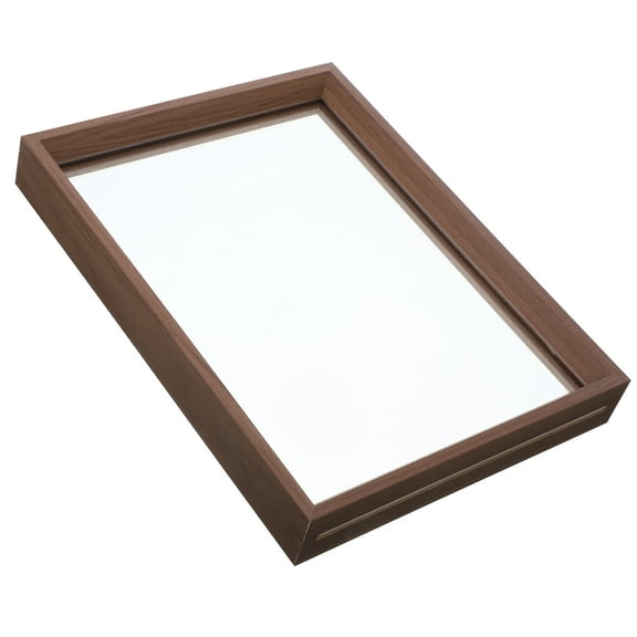 FUEENIRVA Brown Wooden and Acrylic Double-Sided Rectangular Photo Frame for Home Decoration and Storage Display