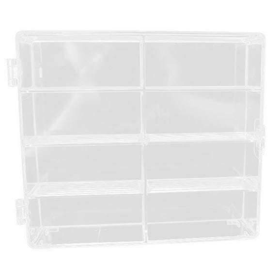 FUEENIRVA Plastic Display Case Clear Multi Compartments for Model Cars Storage