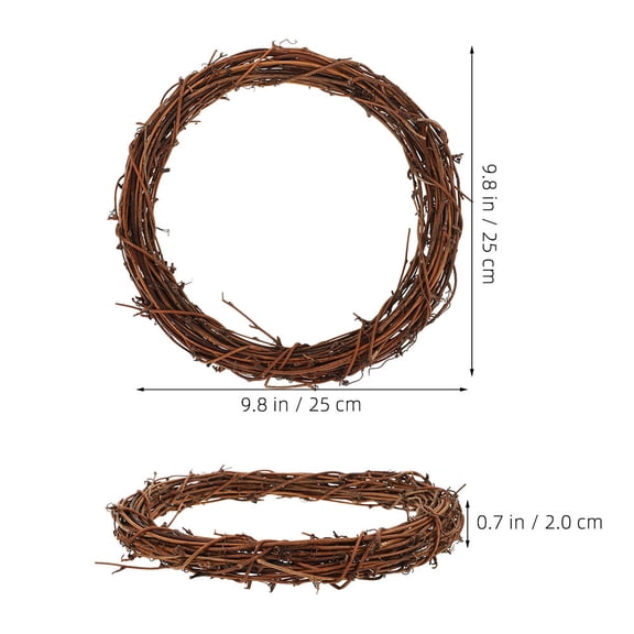 DIALLY 25cm Rattan Twig Wreath Frame for Crafting and Seasonal Holiday Decor, Christmas Branches Wreath Supplies