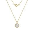 thumbnail image 1 of DIAMONBLISS 10K Real Solid Gold Halo Necklace for Women | 10K Yellow Gold Round Halo Pendant Necklace | 3 Carat Cubic Zirconia CZ Diamond Simulant, 1 of 5
