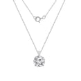 thumbnail image 1 of DIAMONBLISS 14K Real Solid Gold Solitaire Necklace for Women | 14K White Gold Round Cut Pendant Necklace | 1 Carat Cubic Zirconia CZ Diamond Simulant, 1 of 5