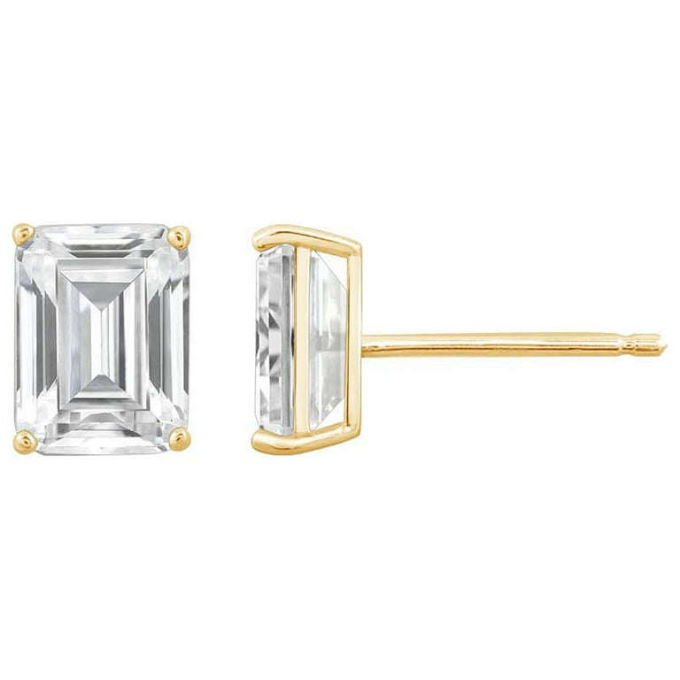 DIAMONBLISS 14K Real Solid Gold Stud Earrings for Women 14K
