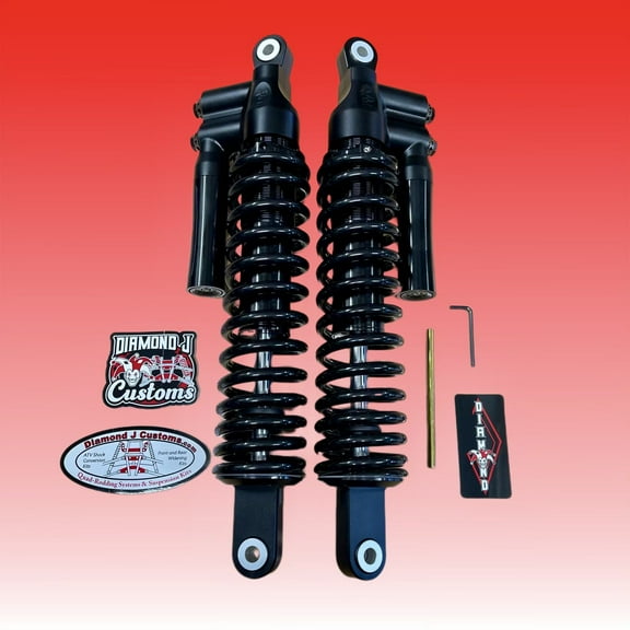 DIAMOND+ 320mm (12.5") Machined Shocks w/Reservoir - Harley Davidson Sportster, Dyna, FXR