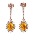 thumbnail image 1 of DIAMOND AND CITRINE ROSE GOLD ELEGANT EARRINGS, 1 of 1