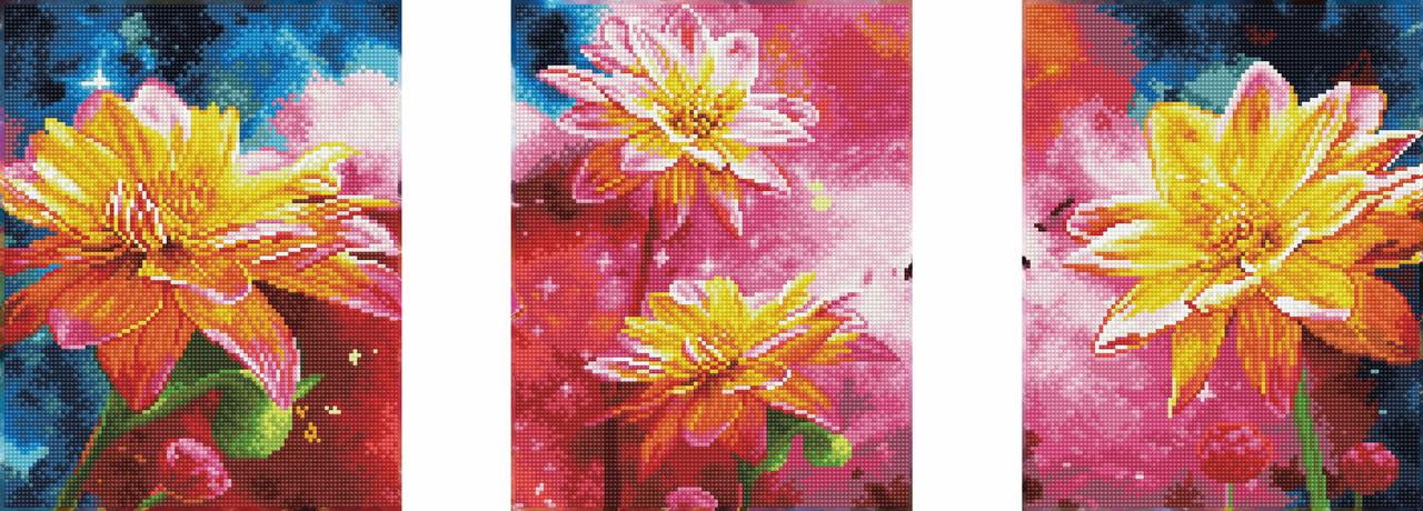 DIAMOND ART BY LEISURE ARTS Diamond Painting Kits For Adults 11x14  Advanced Triptych Yellow Flowers, Set of 3, Full Drill, Diamond Art Kits,  Dimond Art, Diamond Art for Adults 