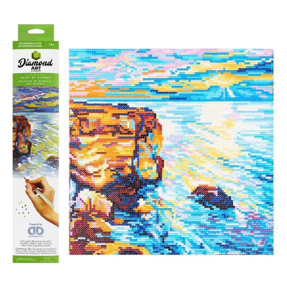 DIAMOND ART BY LEISURE ARTS Diamond Painting Kits For Adults 12x12" Intermediate Seascape