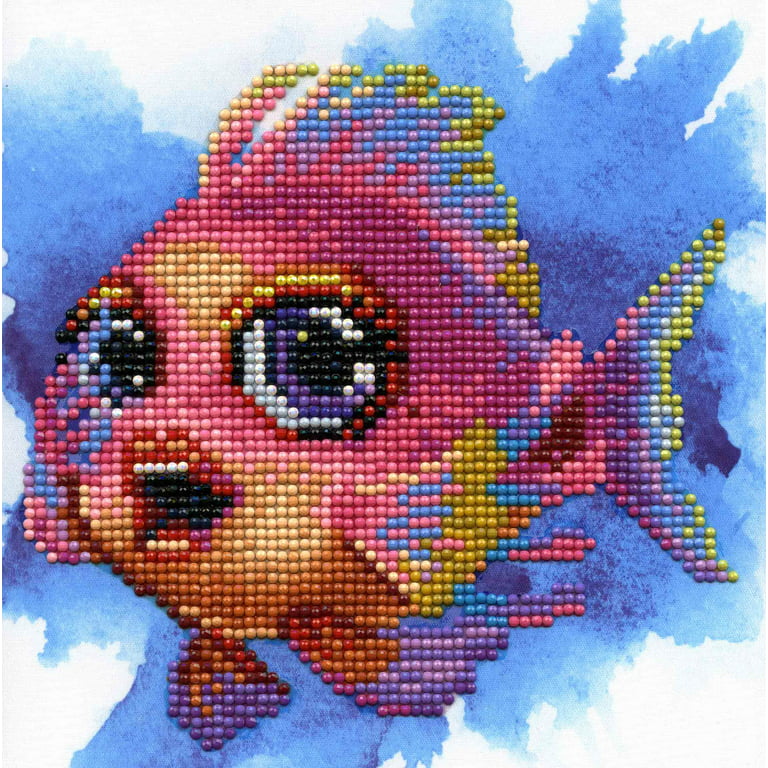 Diamond Art Kit 8 inchx 8 inch Beginner Flirty Fish